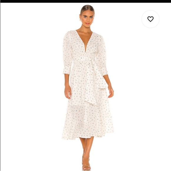 Elegant White Floral Wrap Dress jelle - Picture 2 of 2